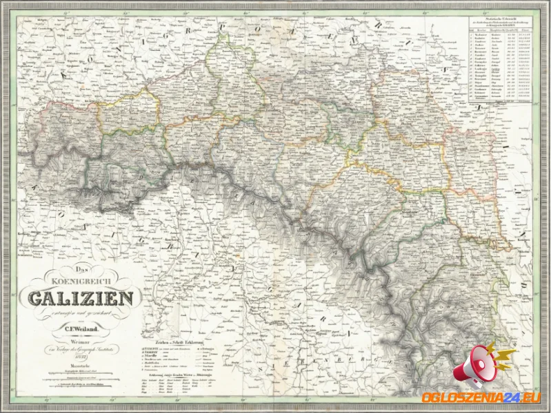 Na sprzedaż – Stara mapa Galicji z 1901 roku